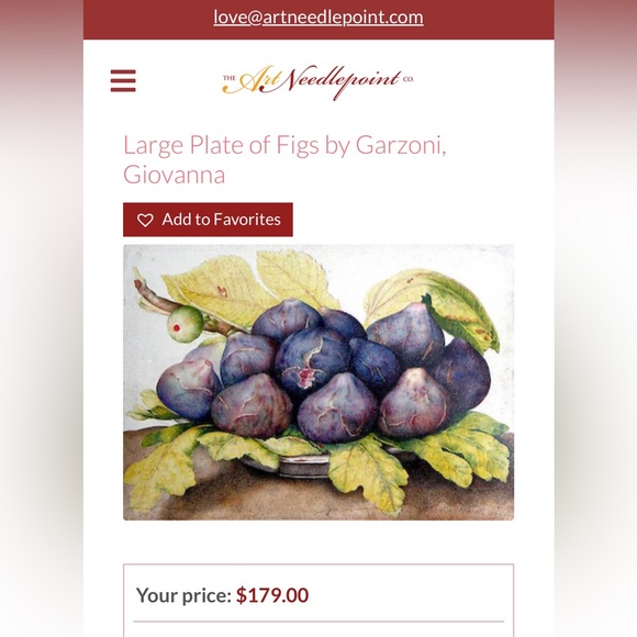 Large Plate of Figs Needlepoint Canvas ( NWOT) - Picture 13 of 13